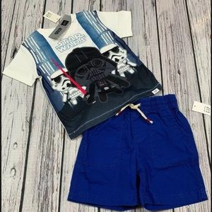 Gap Boys 2T or 3T Star Wars Shorts Outfit
